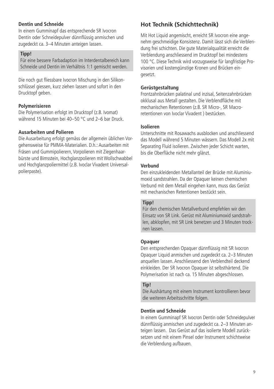 Ivoclar Vivadent SR Ivocron User Manual | Page 9 / 62