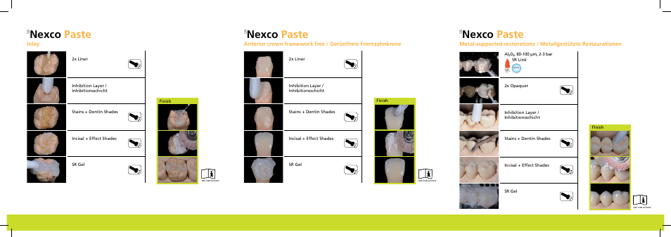 Nexco paste nexco paste nexco paste | Ivoclar Vivadent SR Nexco Paste short instructions User Manual | Page 2 / 2