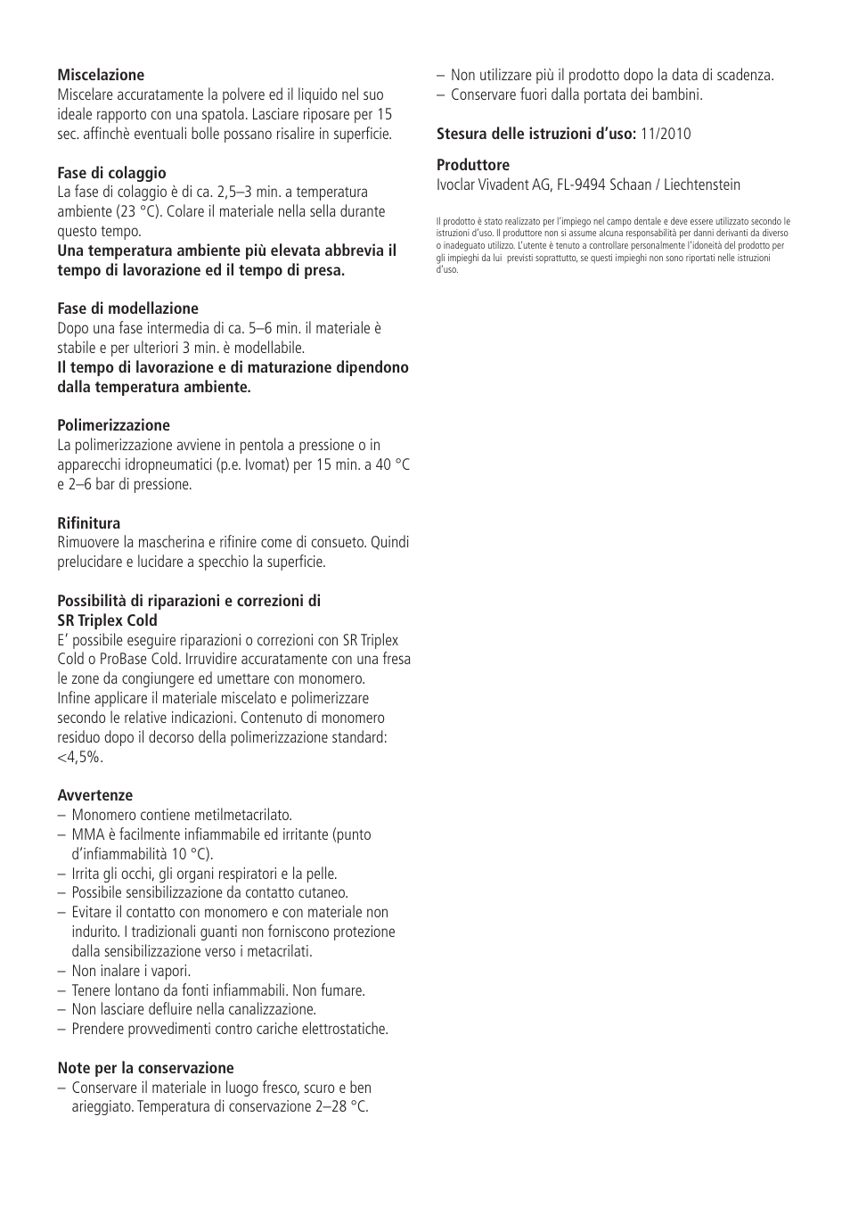 Ivoclar Vivadent SR Triplex Cold User Manual | Page 7 / 19