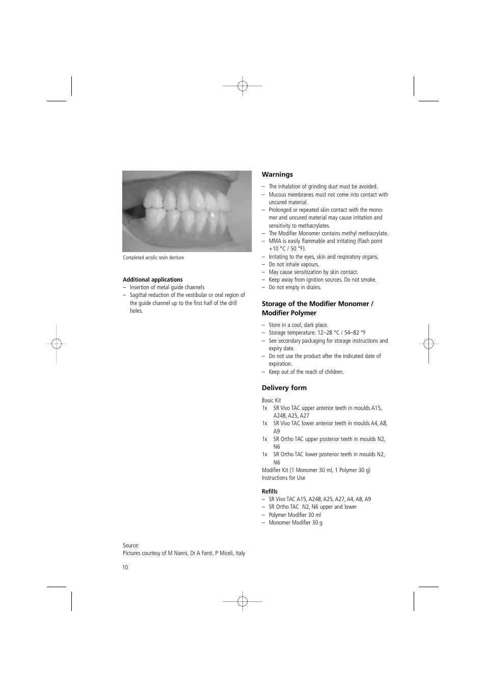 Ivoclar Vivadent SR Vivo TAC User Manual | Page 10 / 64