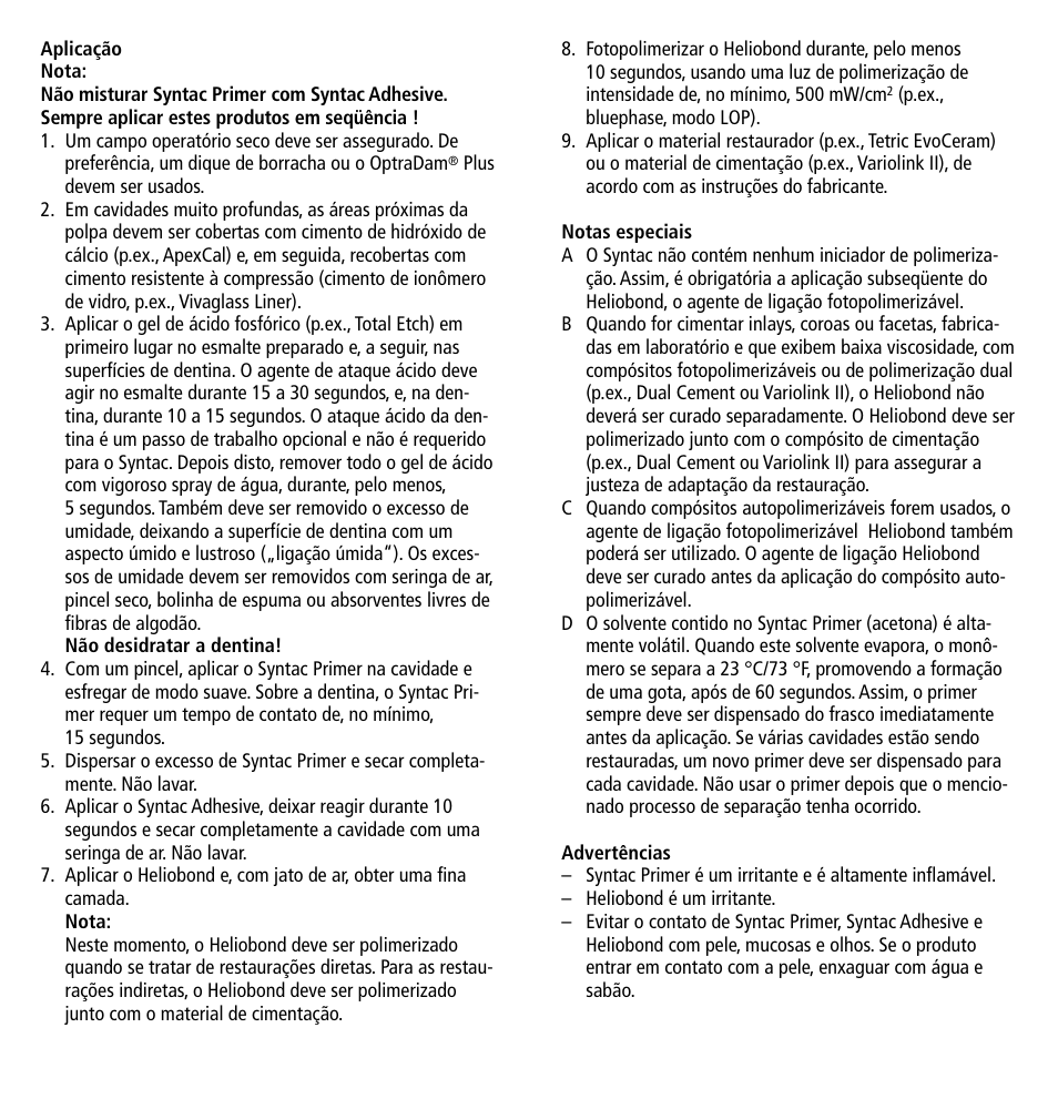 Ivoclar Vivadent Syntac User Manual | Page 12 / 32