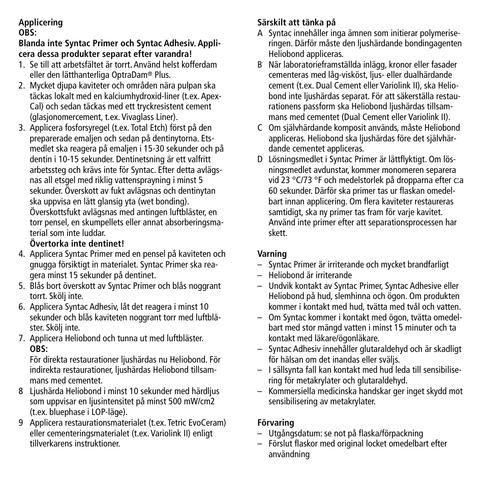 Ivoclar Vivadent Syntac User Manual | Page 14 / 32