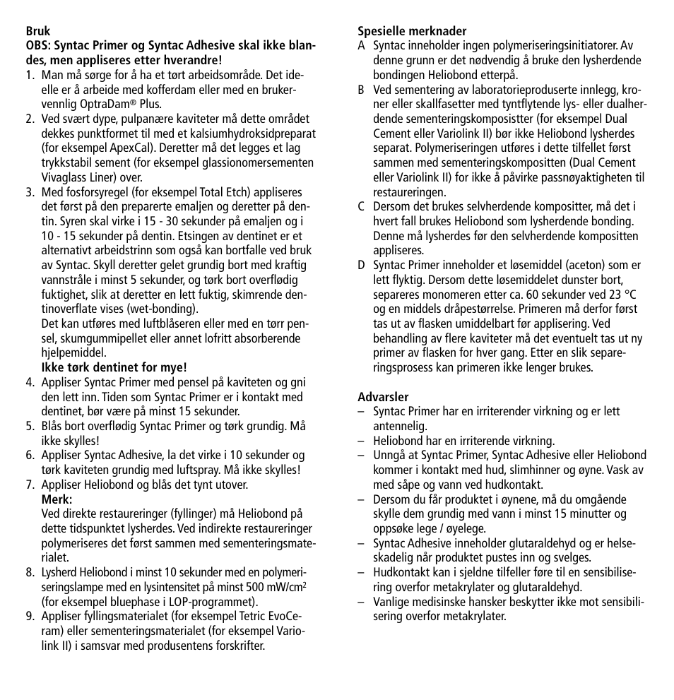 Ivoclar Vivadent Syntac User Manual | Page 20 / 32