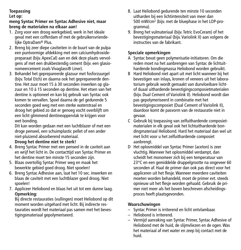 Ivoclar Vivadent Syntac User Manual | Page 22 / 32