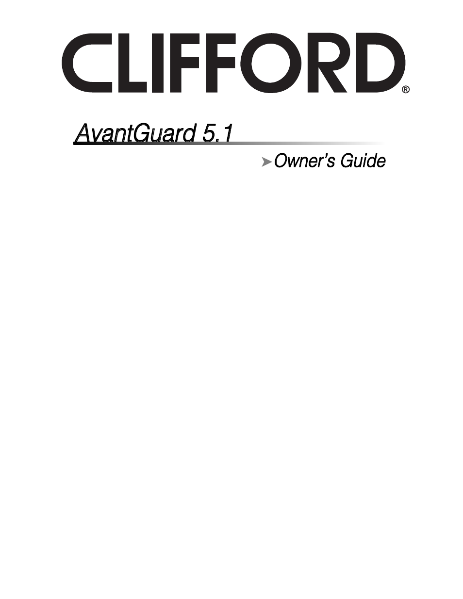 CLIFFORD AvantGuard 5.1 User Manual | 53 pages