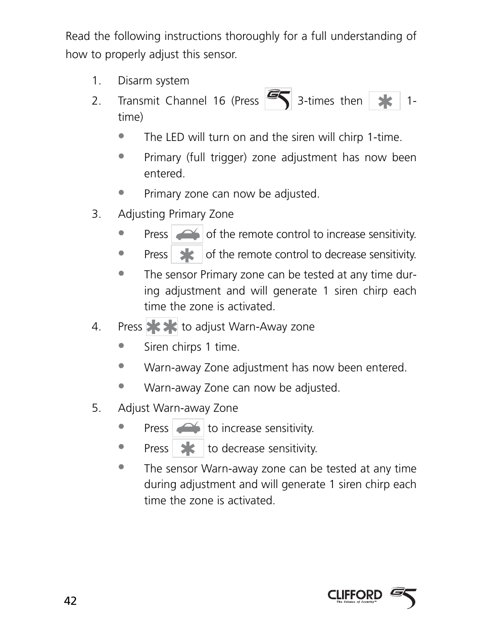 CLIFFORD AvantGuard 5.1 User Manual | Page 45 / 53