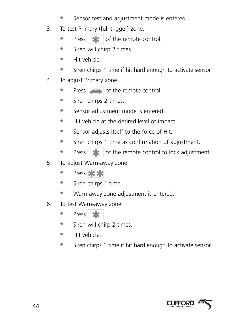 CLIFFORD AvantGuard 5.1 User Manual | Page 47 / 53