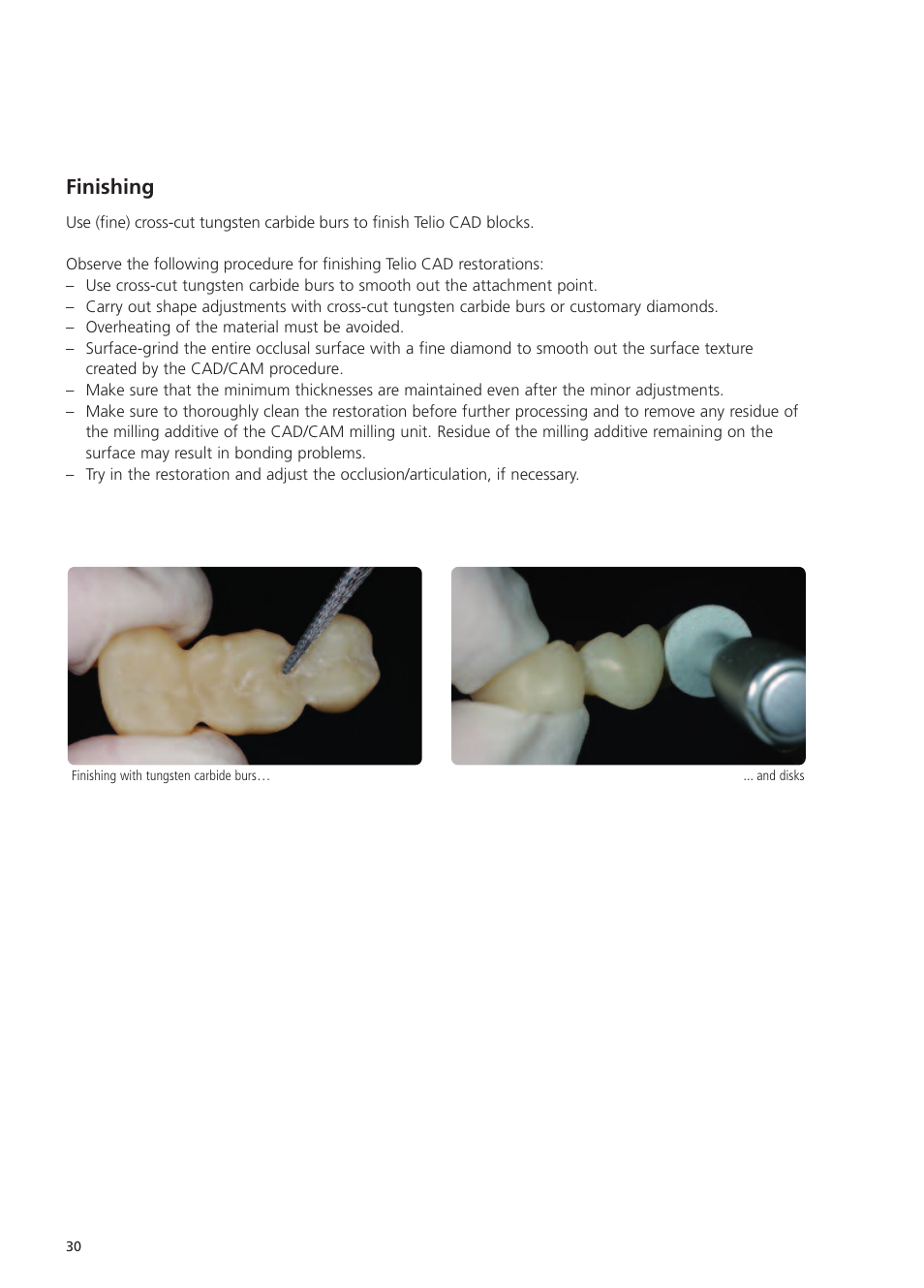 Finishing | Ivoclar Vivadent Telio CS User Manual | Page 30 / 36