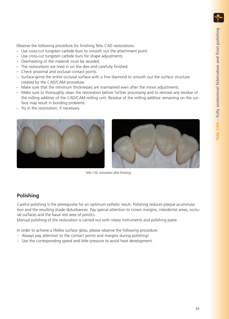 Polishing | Ivoclar Vivadent Telio Lab User Manual | Page 31 / 48