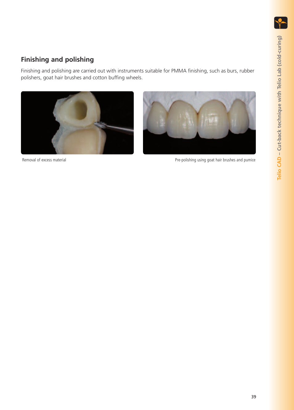 Finishing and polishing | Ivoclar Vivadent Telio Lab User Manual | Page 39 / 48