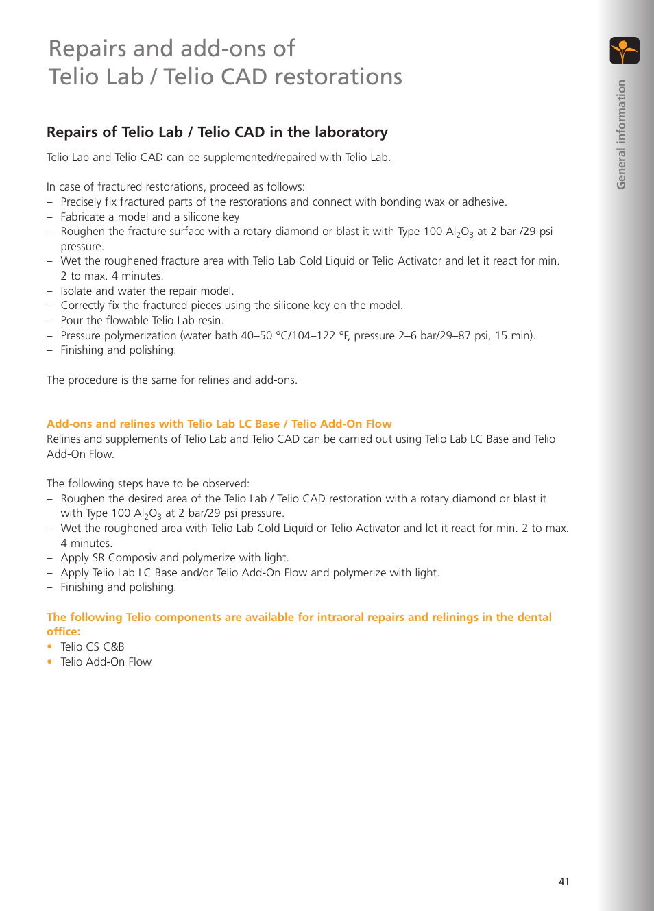 Repairs of telio lab / telio cad in the laboratory | Ivoclar Vivadent Telio Lab User Manual | Page 41 / 48
