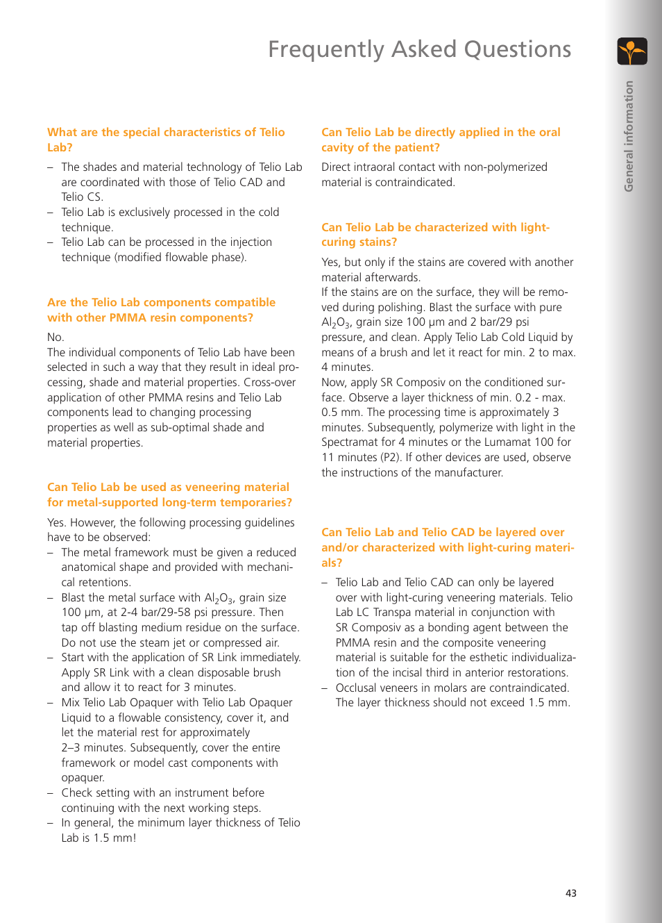 Frequently asked questions | Ivoclar Vivadent Telio Lab User Manual | Page 43 / 48