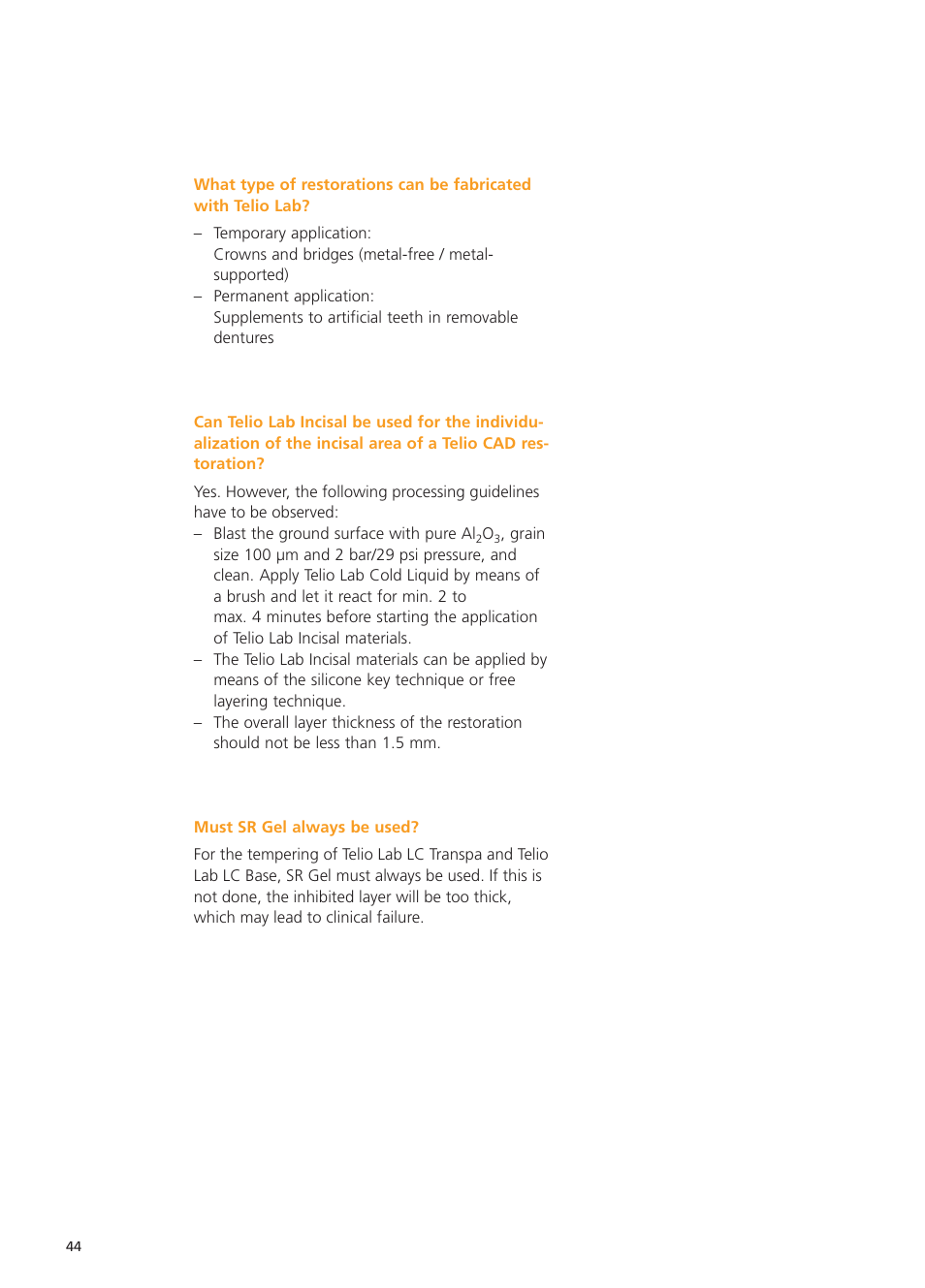 Ivoclar Vivadent Telio Lab User Manual | Page 44 / 48