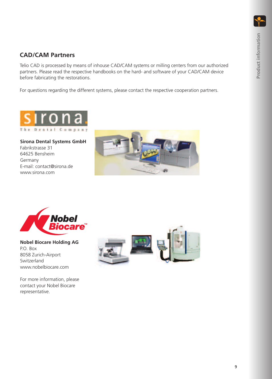Cad/cam partners | Ivoclar Vivadent Telio Lab User Manual | Page 9 / 48