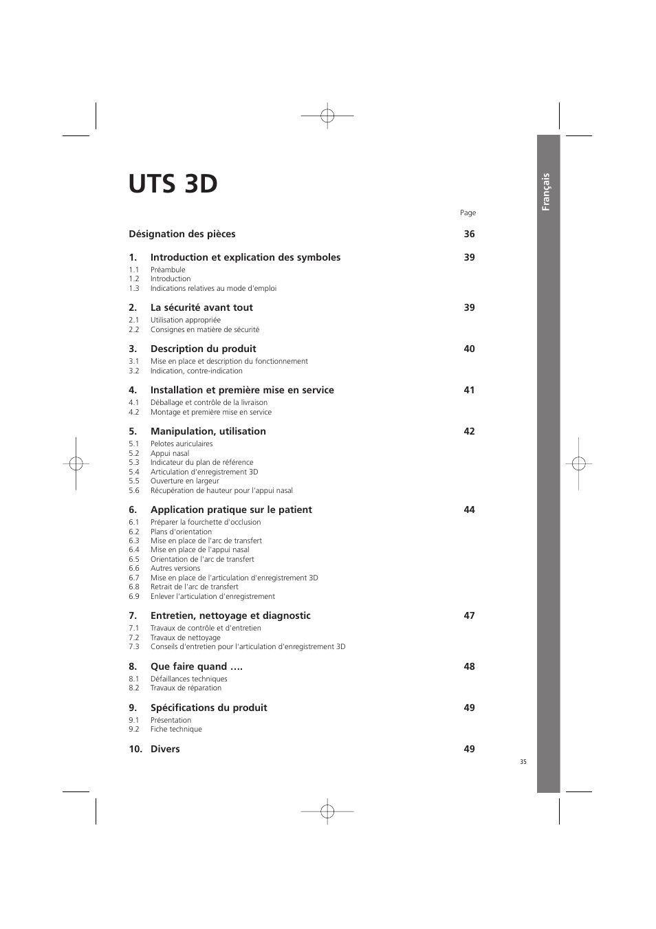 Français, Uts 3d | Ivoclar Vivadent UTS 3D User Manual | Page 35 / 100