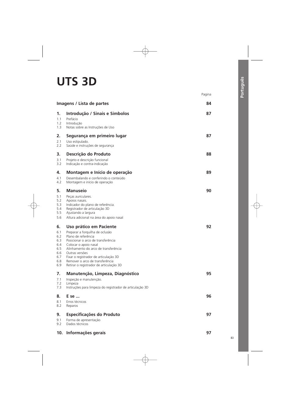 Português, Uts 3d | Ivoclar Vivadent UTS 3D User Manual | Page 83 / 100