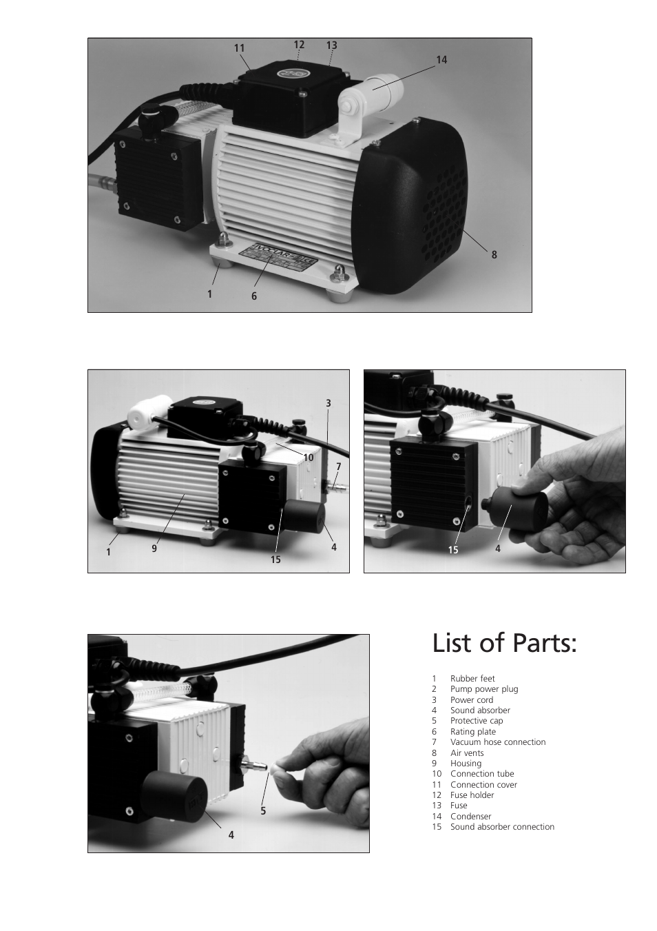 List of parts | Ivoclar Vivadent VP3 User Manual | Page 4 / 16