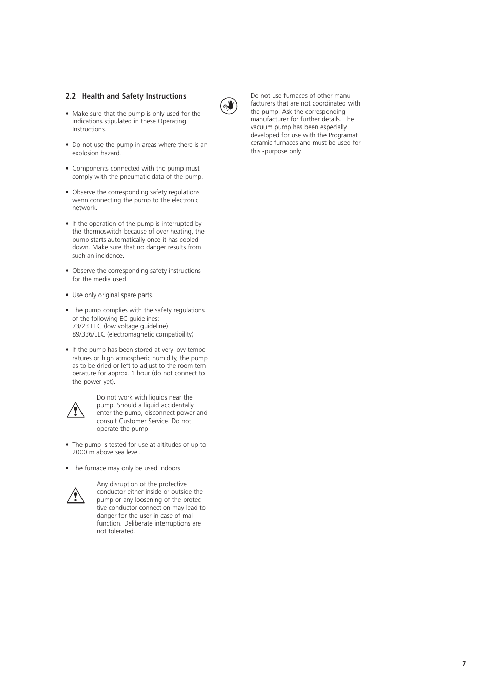 2 health and safety instructions | Ivoclar Vivadent VP3 User Manual | Page 7 / 16