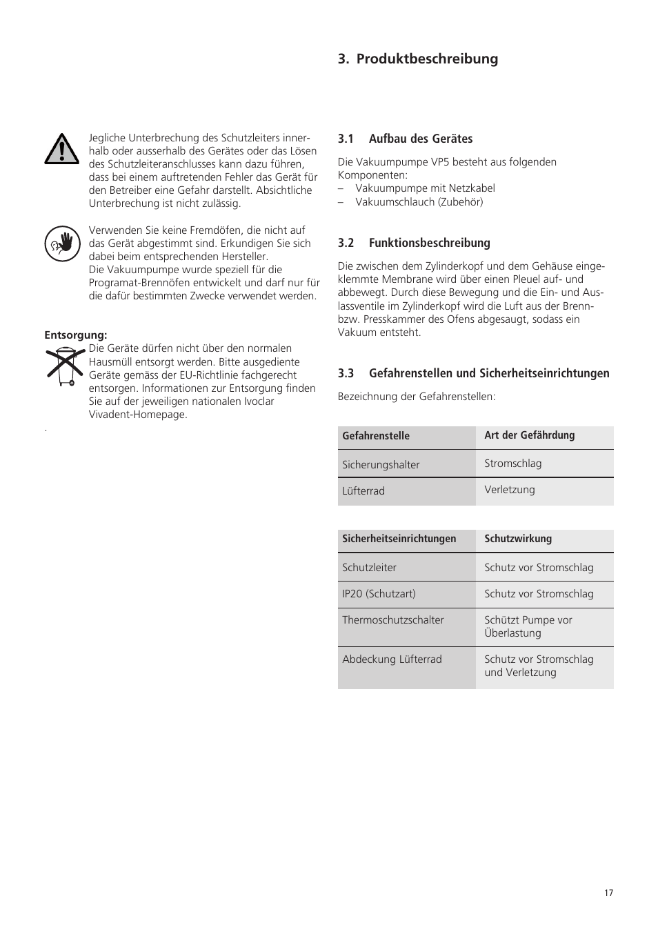 Produktbeschreibung | Ivoclar Vivadent VP5 User Manual | Page 17 / 64