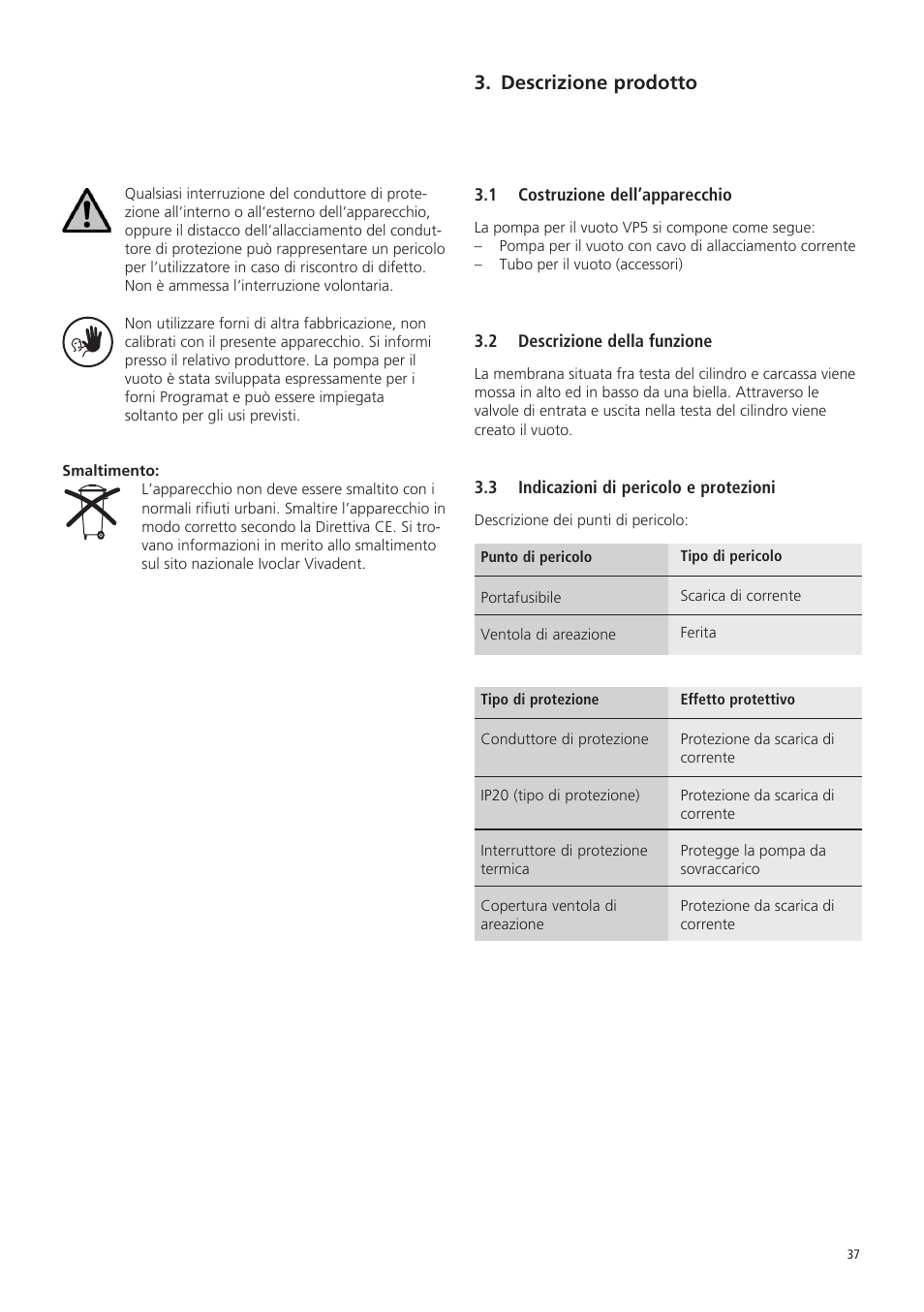 Descrizione prodotto | Ivoclar Vivadent VP5 User Manual | Page 37 / 64