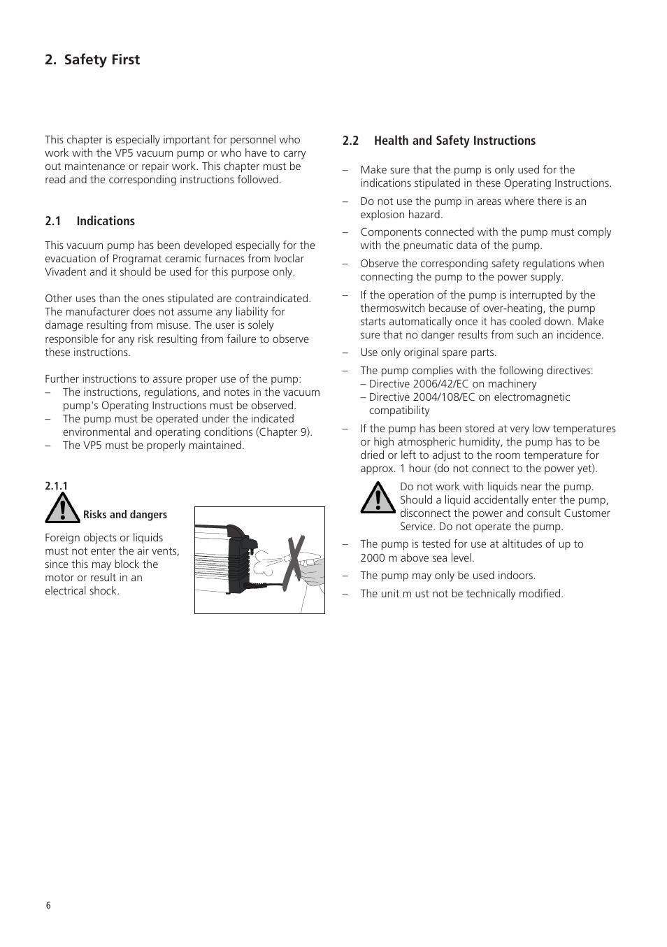 Safety first | Ivoclar Vivadent VP5 User Manual | Page 6 / 64