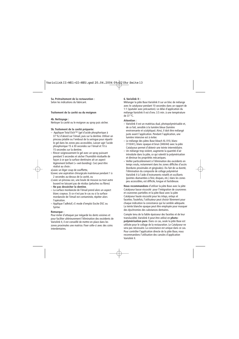 Ivoclar Vivadent Variolink II User Manual | Page 13 / 31