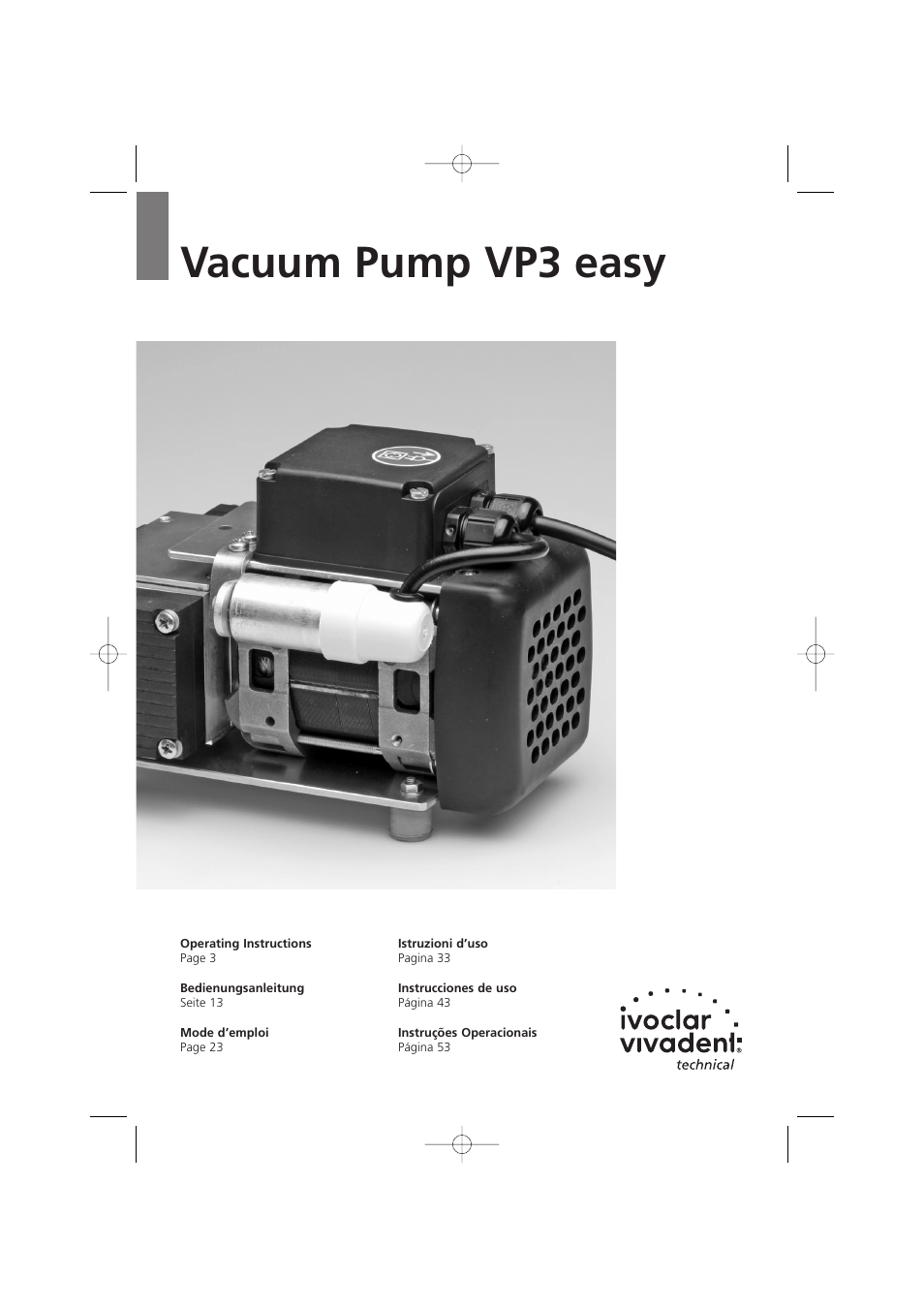 Ivoclar Vivadent VP3 easy User Manual | 64 pages