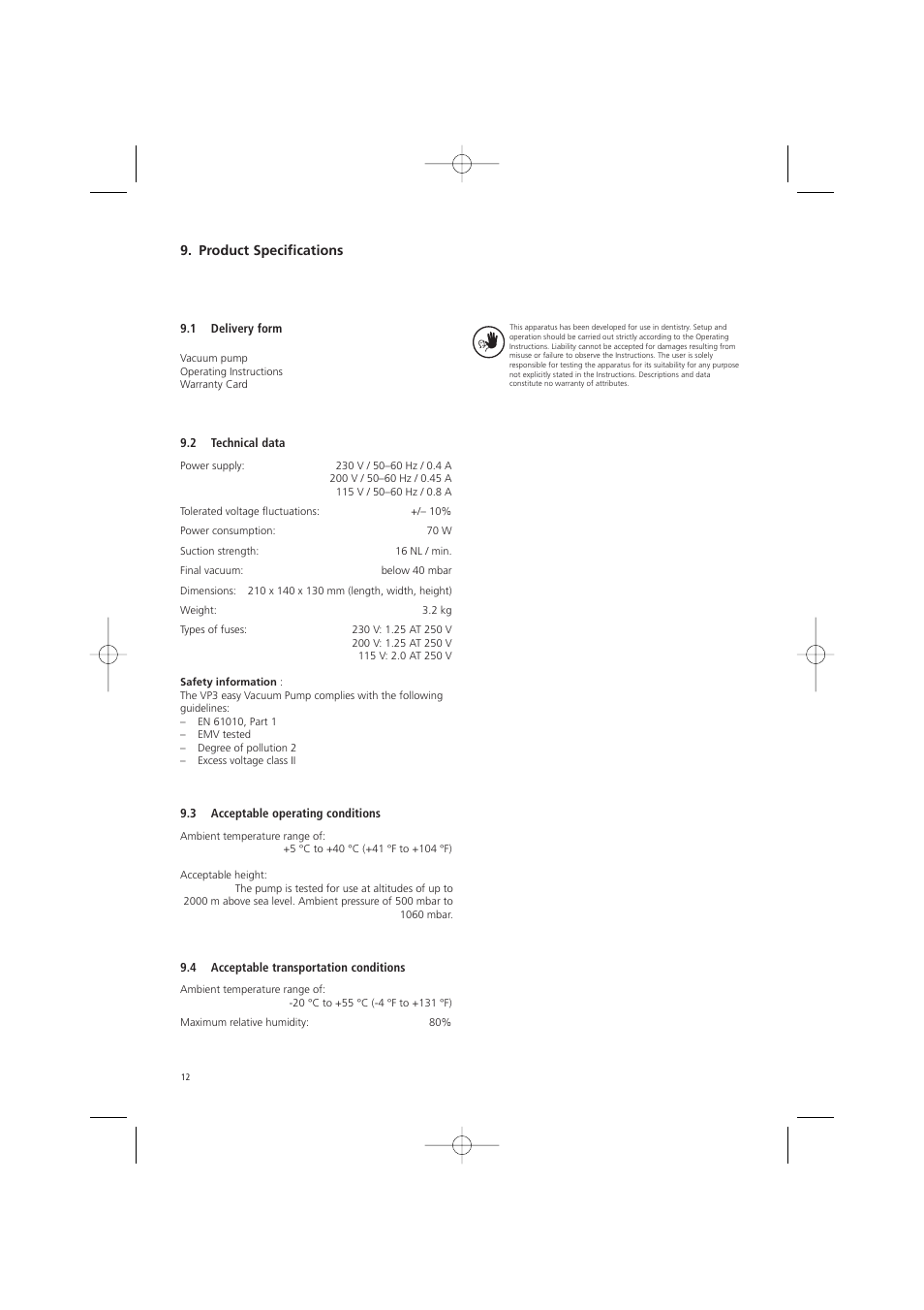 Ivoclar Vivadent VP3 easy User Manual | Page 12 / 64