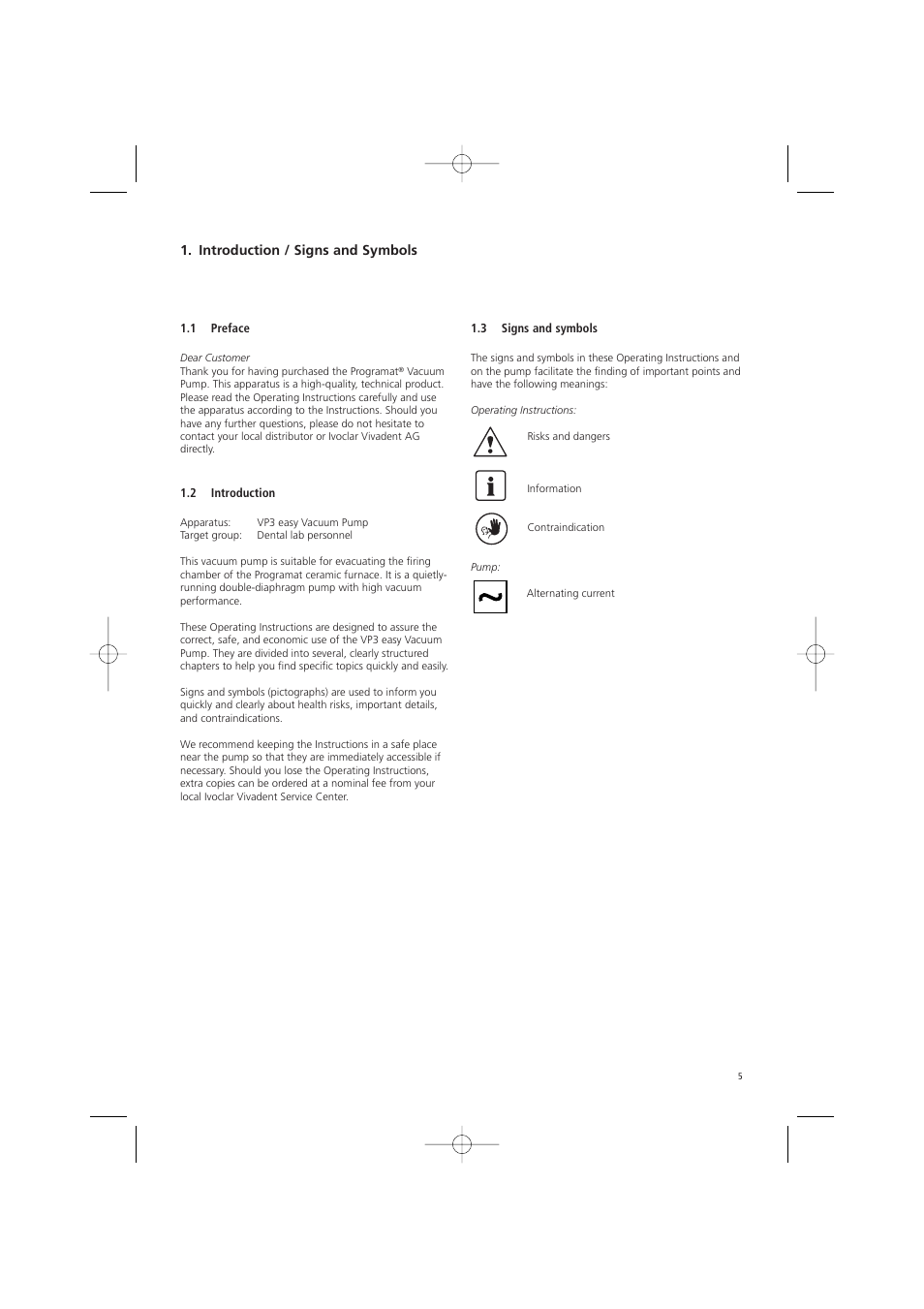 Ivoclar Vivadent VP3 easy User Manual | Page 5 / 64