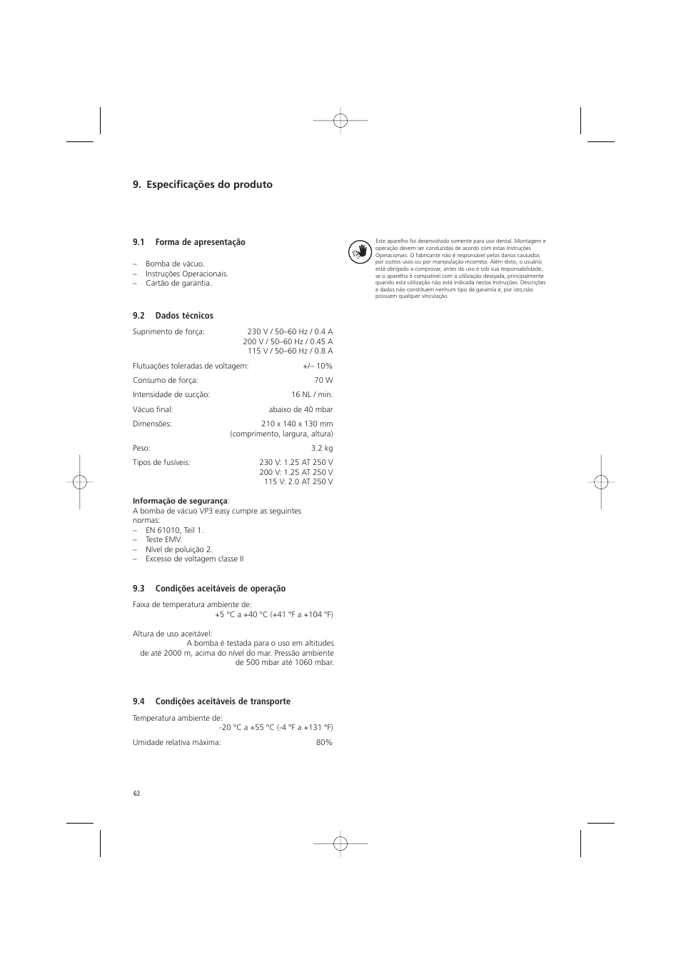 Ivoclar Vivadent VP3 easy User Manual | Page 62 / 64