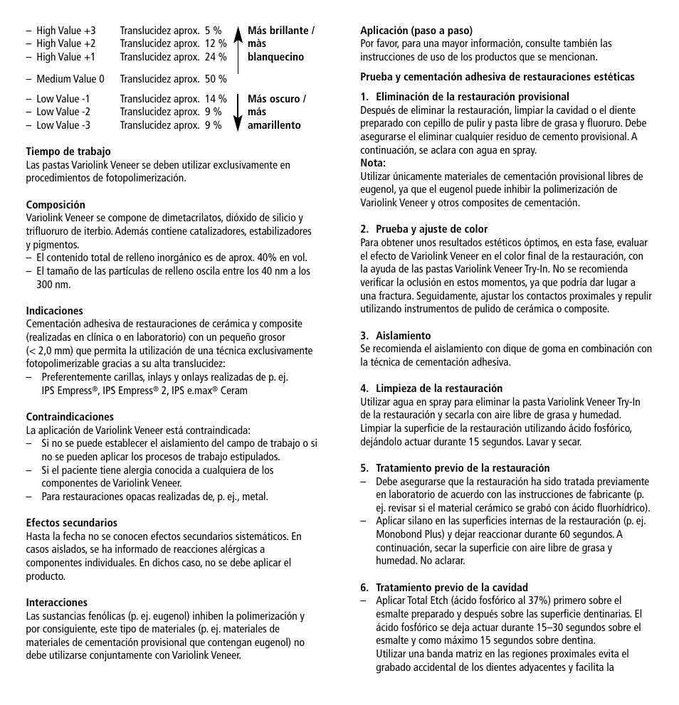 Ivoclar Vivadent Variolink Veneer User Manual | Page 14 / 42