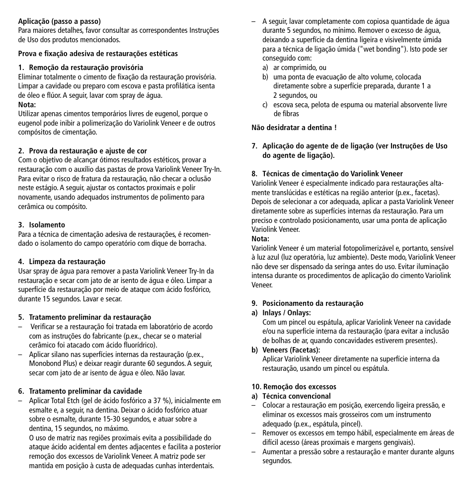 Ivoclar Vivadent Variolink Veneer User Manual | Page 18 / 42