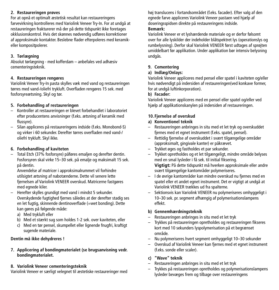 Ivoclar Vivadent Variolink Veneer User Manual | Page 24 / 42