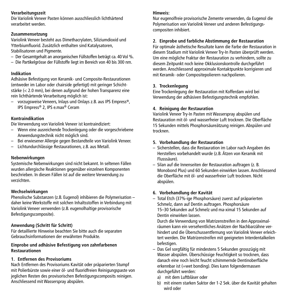 Ivoclar Vivadent Variolink Veneer User Manual | Page 5 / 42
