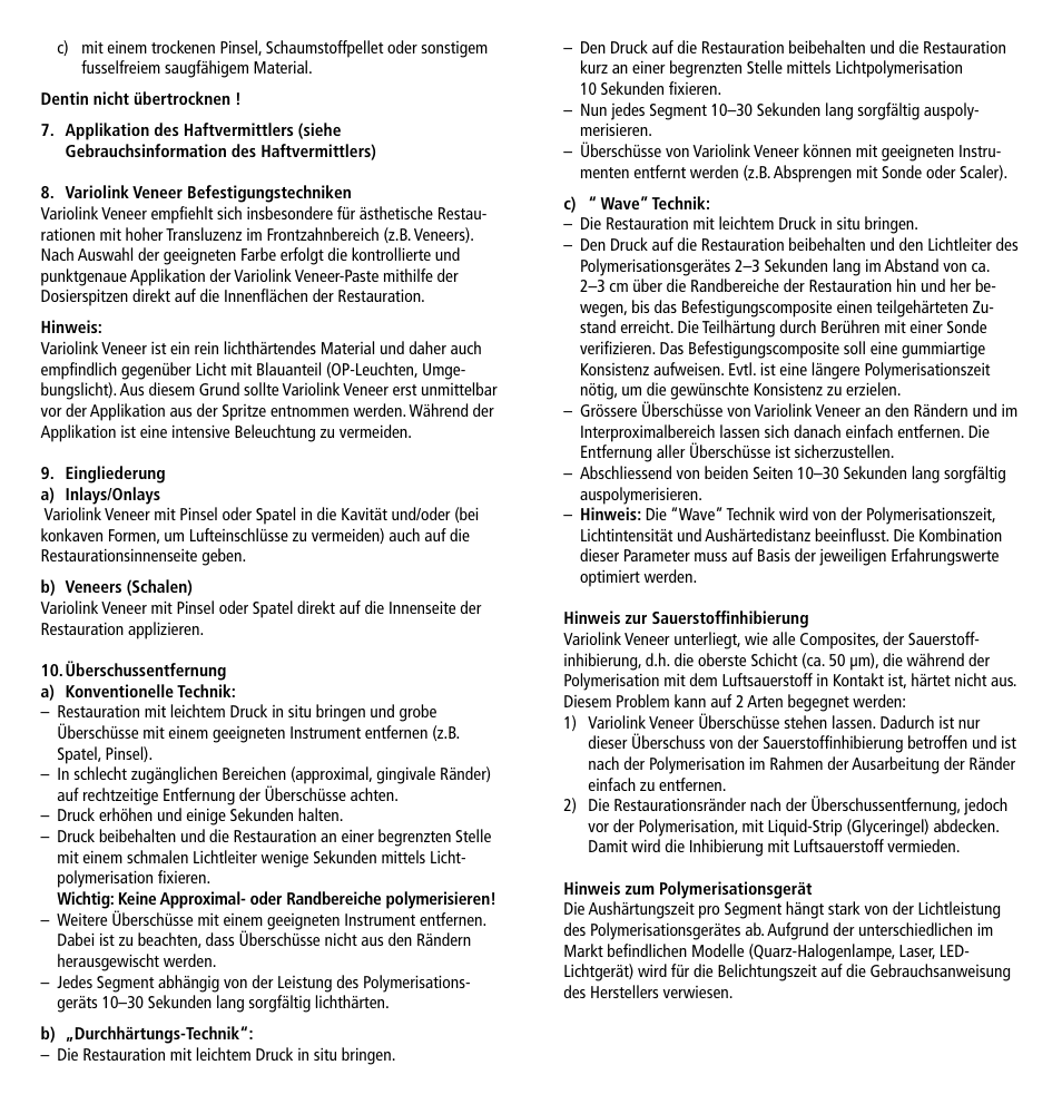 Ivoclar Vivadent Variolink Veneer User Manual | Page 6 / 42