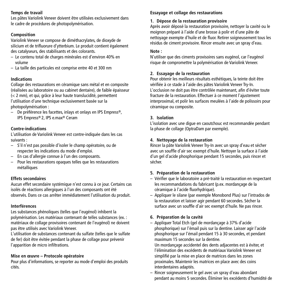 Ivoclar Vivadent Variolink Veneer User Manual | Page 8 / 42