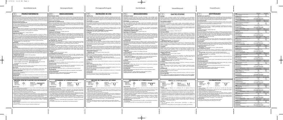 Productinformatie, Bruksanvisning, Instruções de uso | Brugsanvisning, Greek, Käyttöohjeet, Π∂™ ãƒ∏™eø, ª¤ıô‰ô˜ (-ôè) ùôôı¤ùëûë˜ ·áˆáòó, Valumenetelmä, Udformning af støbekanalen | Ivoclar Vivadent W User Manual | Page 2 / 2