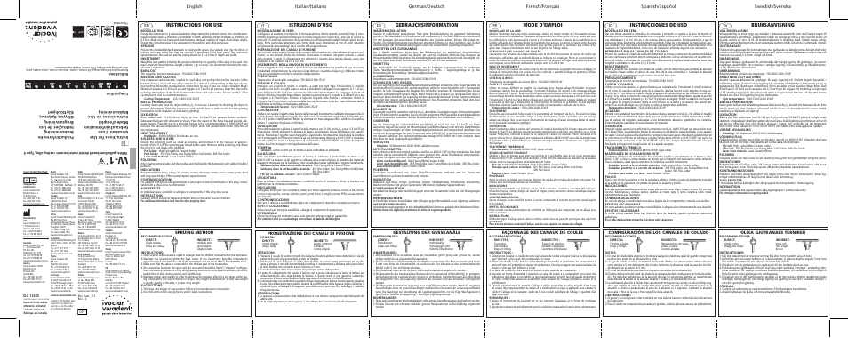 Ivoclar Vivadent W-1 User Manual | 2 pages
