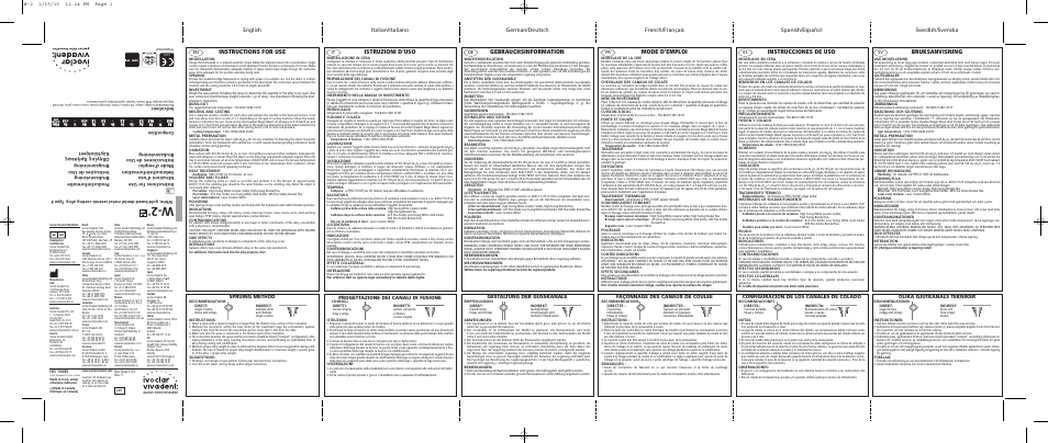 Ivoclar Vivadent W-2 User Manual | 2 pages