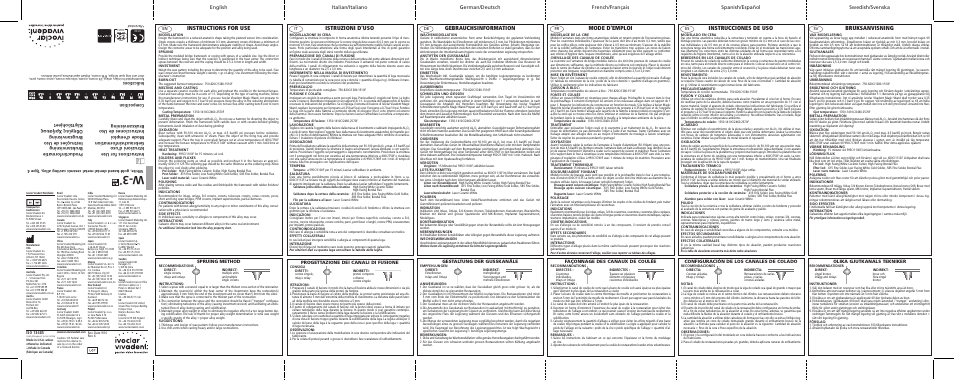 Ivoclar Vivadent W-3 User Manual | 2 pages