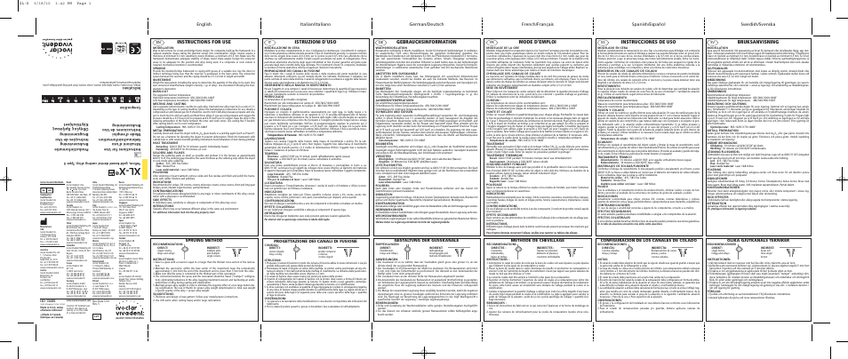 Ivoclar Vivadent XL-X User Manual | 2 pages