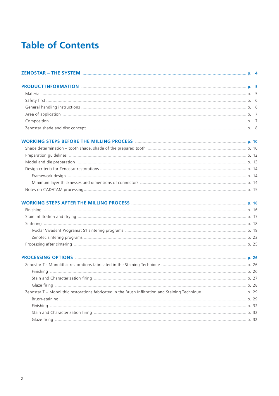 Ivoclar Vivadent Zenostar User Manual | Page 2 / 60