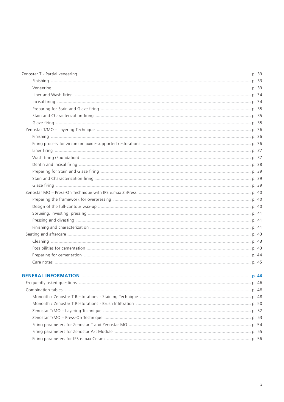Ivoclar Vivadent Zenostar User Manual | Page 3 / 60
