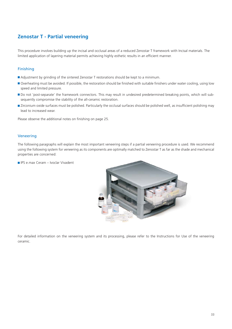 Zenostar t - partial veneering | Ivoclar Vivadent Zenostar User Manual | Page 33 / 60