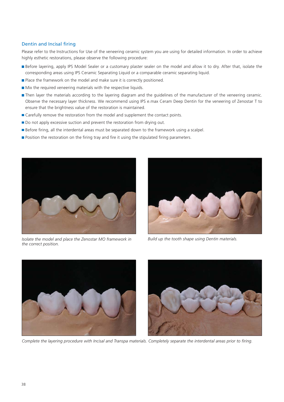 Ivoclar Vivadent Zenostar User Manual | Page 38 / 60