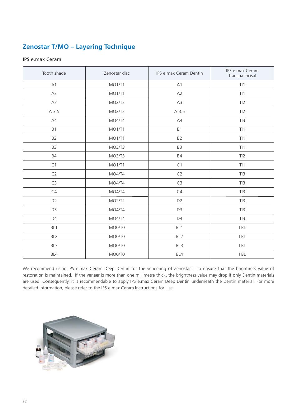 Zenostar t/mo – layering technique | Ivoclar Vivadent Zenostar User Manual | Page 52 / 60