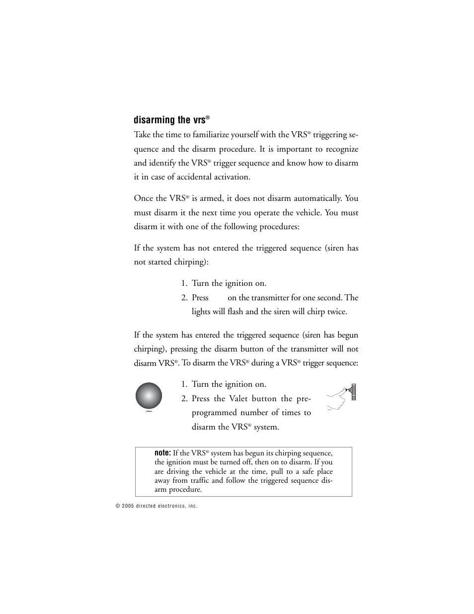 Disarming the vrs | CLIFFORD 10.5X User Manual | Page 52 / 61