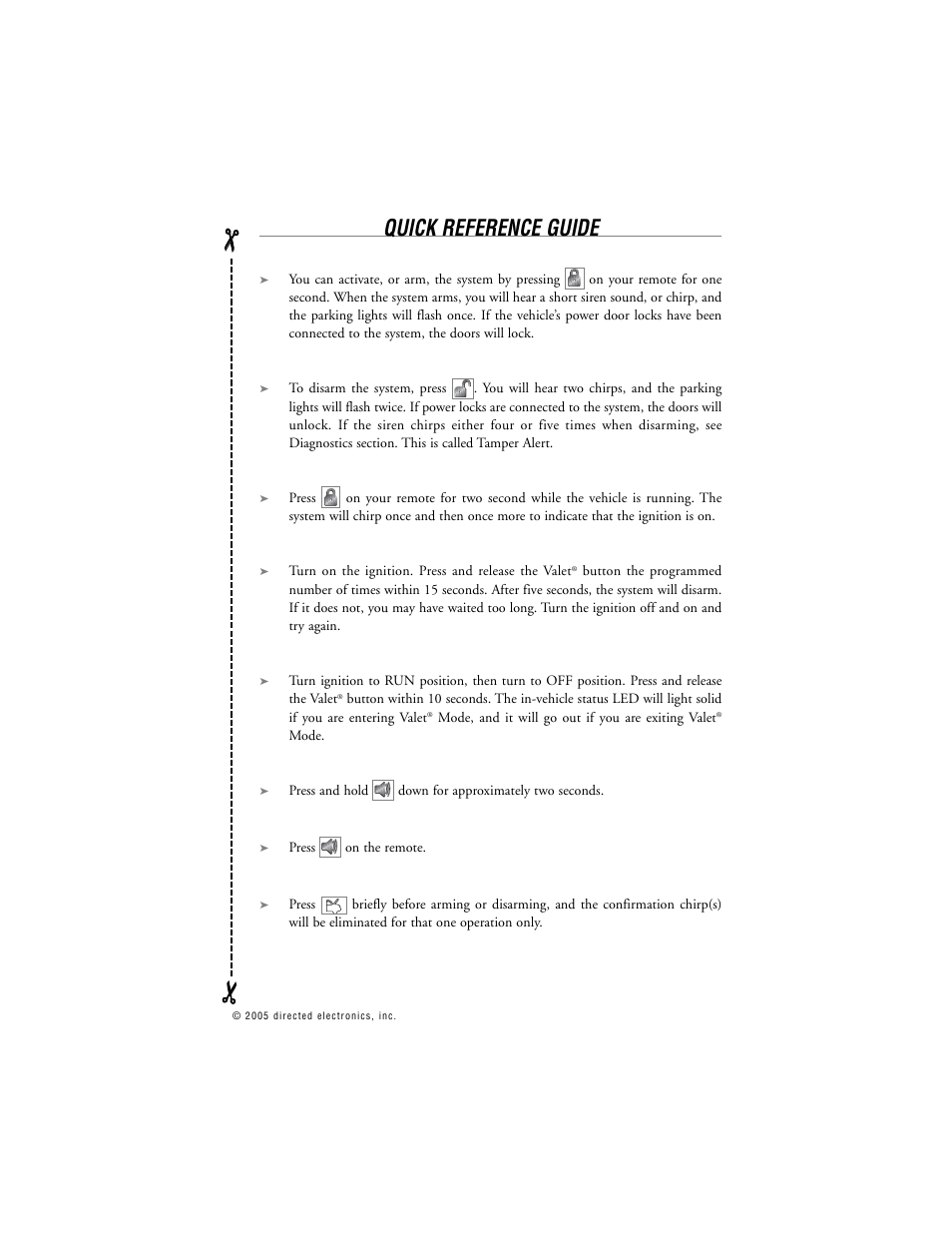 Quick reference guide | CLIFFORD 10.5X User Manual | Page 60 / 61