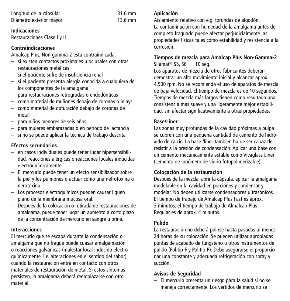 Ivoclar Vivadent Amalcap Plus User Manual | Page 10 / 28