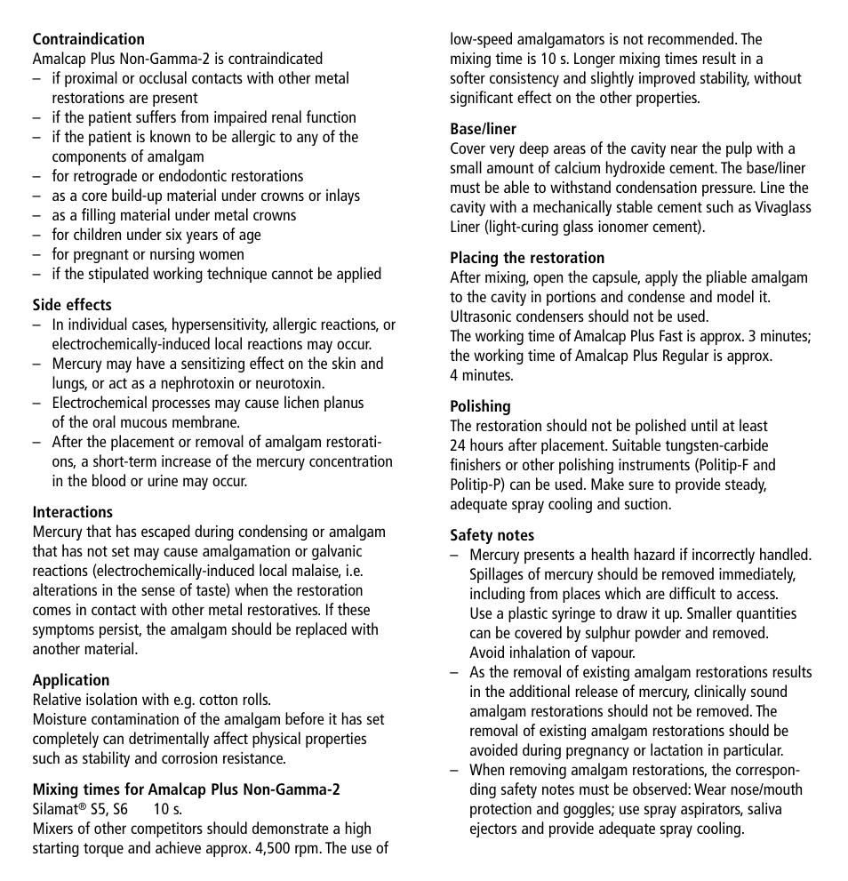 Ivoclar Vivadent Amalcap Plus User Manual | Page 2 / 28